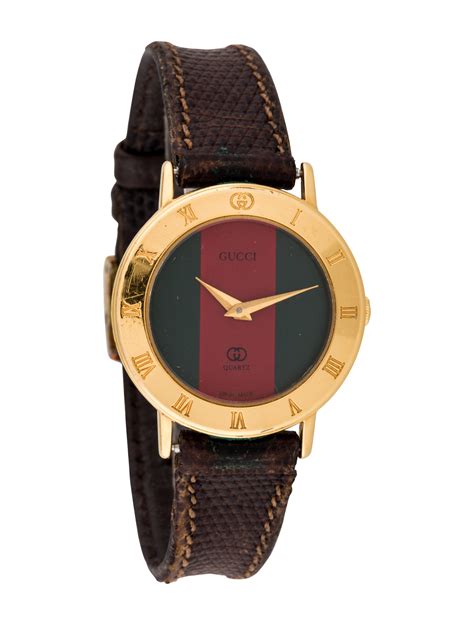 gucci gold leather casual watch|Gucci watches original price.